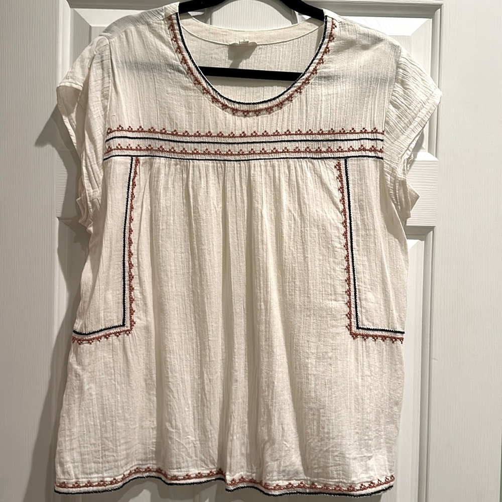 Garnet Hill Organic Cotton cap sleeve Top
